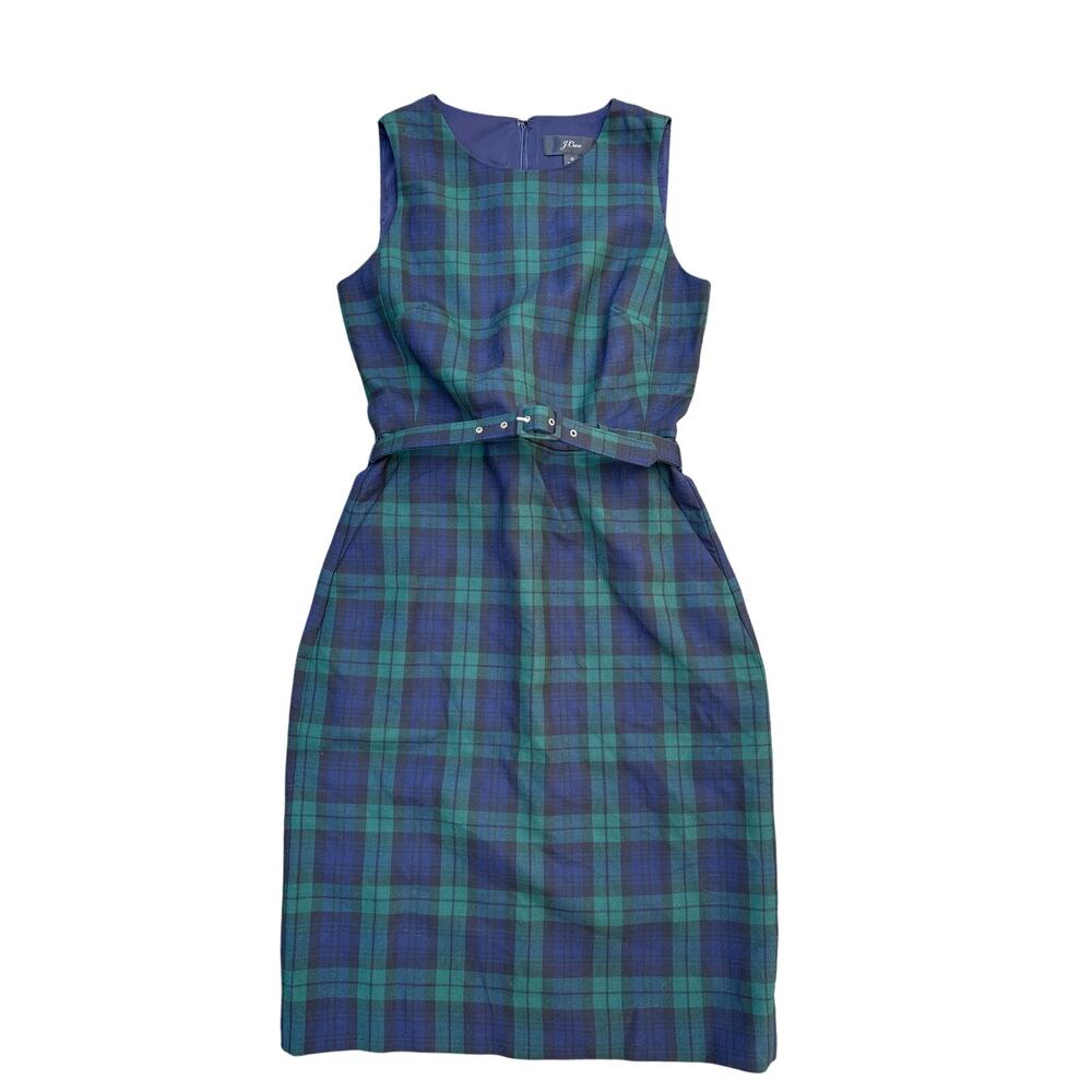 J.Crew Wool Plaid Sheath Dress Size 0 New with Tags - Picture 4 of 7